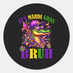 Mardigator Alligator Bruh Mardi Gras Classic Round Sticker