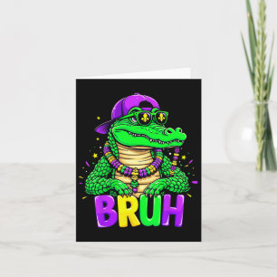 Mardigator Alligator Bruh Mardi Gras Costume Teens Card