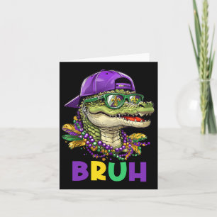 Mardigator Alligator Bruh Mardi Gras Costume Teens Card