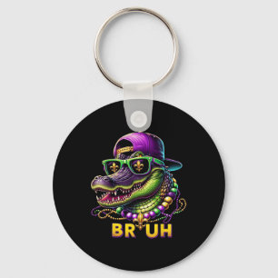 Mardigator Alligator Bruh Mardi Gras Costume Teens Key Ring