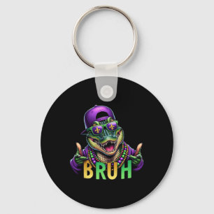 Mardigator Alligator Bruh Mardi Gras Costume Teens Key Ring