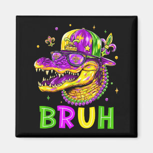 Mardigator alligator bruh mardi gras costume teens magnet