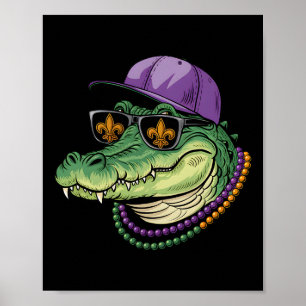 Mardigator Alligator Bruh Mardi Gras Costume Teens Poster