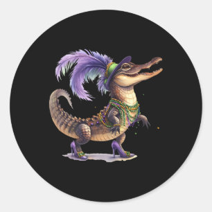 Mardigator Alligator Carnival Costume Men Women Ma Classic Round Sticker