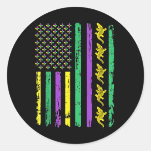 Mardigator Alligator Usa American Flag Alligator M Classic Round Sticker