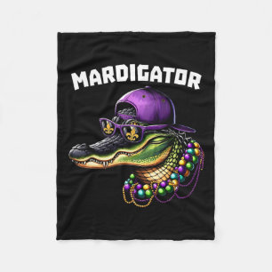 Mardigator Funny Mardi Gras Costume Men Women Kid Fleece Blanket
