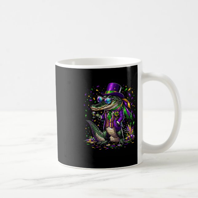 Mardigator Mardi Gras Alligator  Coffee Mug (Right)