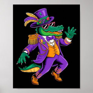 Mardigator Mardi Gras Alligator Costume Men Kids M Poster