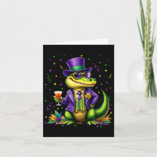 Mardigator Mardi Gras Alligator Costume Men Women  Card