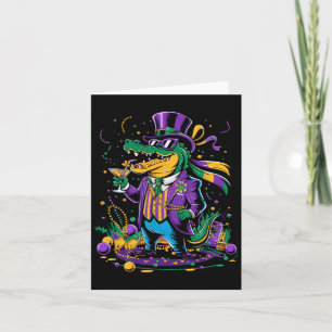 Mardigator Mardi Gras Alligator Costume Men Women Card