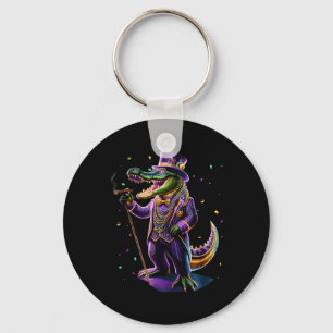 Mardigator Mardi Gras Alligator Costume Men Women Key Ring