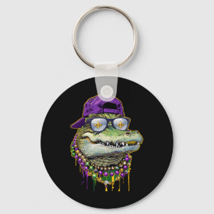 Mardigator Mardi Gras Alligator Costume Men Women Key Ring