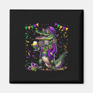Mardigator Mardi Gras Alligator Costume Men Women Magnet