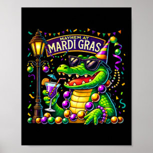 Mardigator Mardi Gras Alligator Costume Men Women Poster