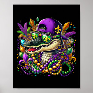 Mardigator Mardi Gras Alligator Costume Men Women Poster