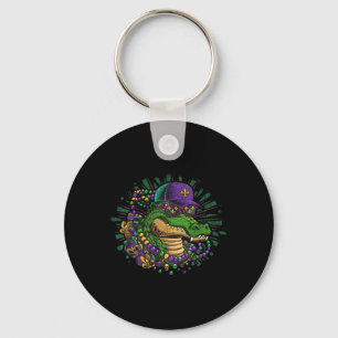 Mardigator Mardi Gras Alligator Costume Women Men Key Ring