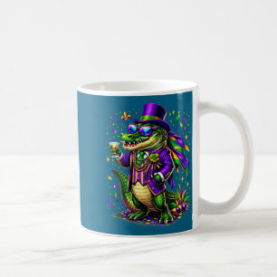 Mardigator Mardi Gras Alligator Funny Illustration Coffee Mug