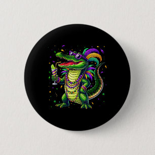 Mardigator Mardi Gras Alligator Mardi Gras Shirts 6 Cm Round Badge