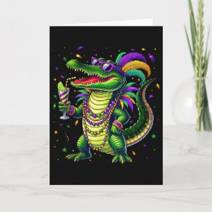 Mardigator Mardi Gras Alligator Mardi Gras Shirts  Card