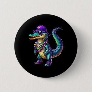 Mardigator Mardi Gras Alligator Men Women Mardi Gr 6 Cm Round Badge