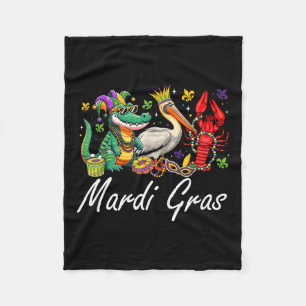 Mardigator Mardi Gras Alligator Men Women Mardi Gr Fleece Blanket