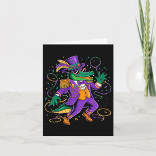 Mardigator Mardi Gras Dancing Alligator Costume Ma Card