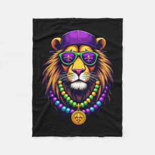Mardigator Mardi Gras Lion Costume Men Women Mardi Fleece Blanket