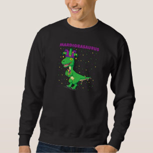 Mardigrasaurus Dinosaurus Jester Costume Mardi Gra Sweatshirt