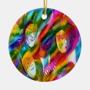 Mardis Gras Ceramic Ornament