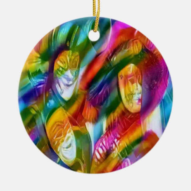 Mardis Gras Ceramic Ornament (Front)