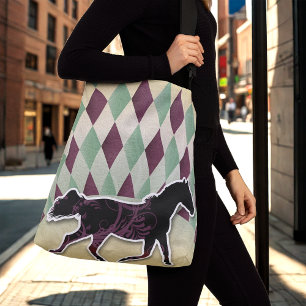 Mardis Gras Harlequin Horse Crossbody Bag