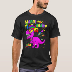 Mardisaurus T Rex Dinosaur Funny Mardi Gras Boys K T-Shirt