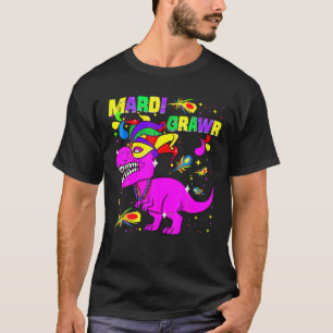 Mardisaurus T Rex Dinosaur Funny Mardi Gras Boys K T-Shirt
