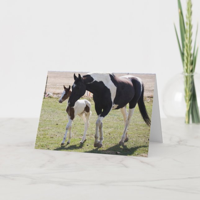 Mare and Filly Walking Card (Front)