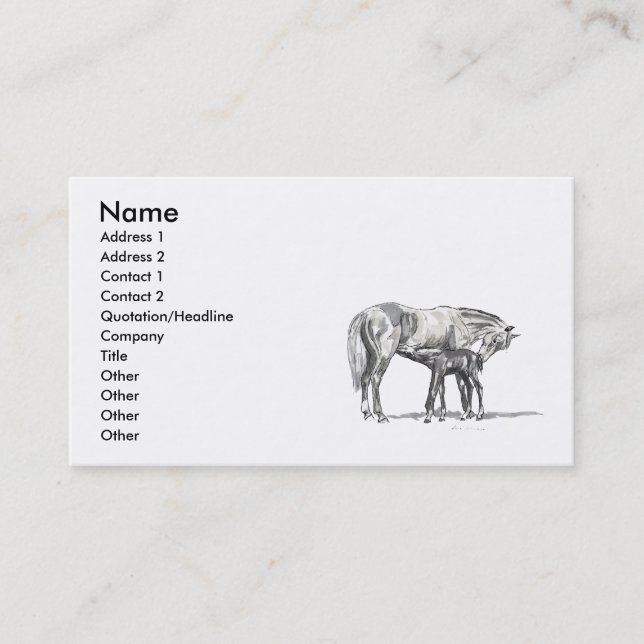 Mare and Foal Business Card (Front)