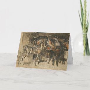 Mare and Foal Joseph Crawhall Card