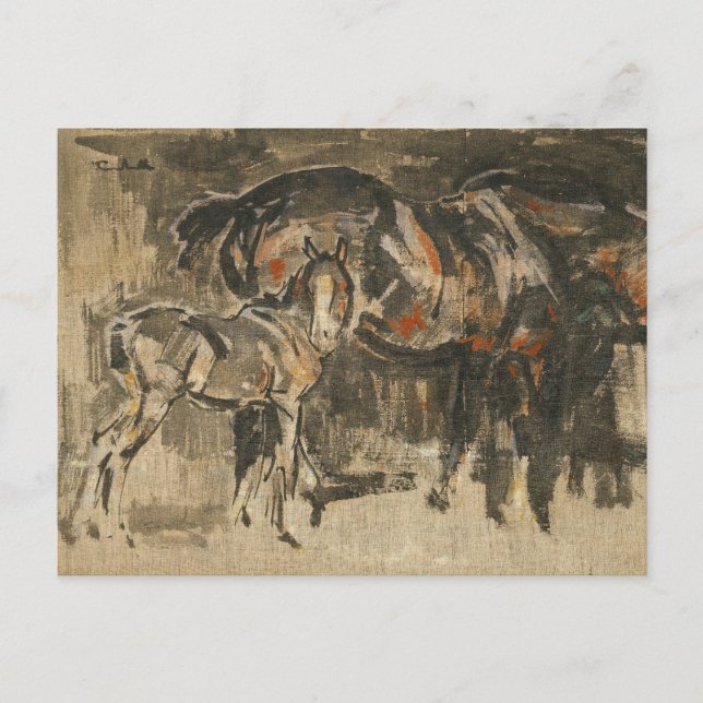 Mare and Foal | Joseph Crawhall Postcard (Front)