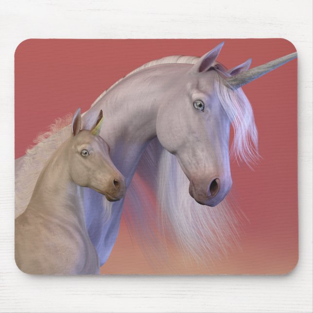 Mare and Foal = Unicorn Mouse Pad (Front)
