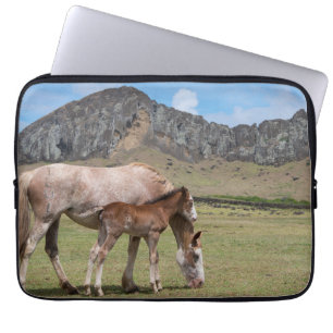 Mare & Colt at Volcanic Crater of Rano Raraku Laptop Sleeve
