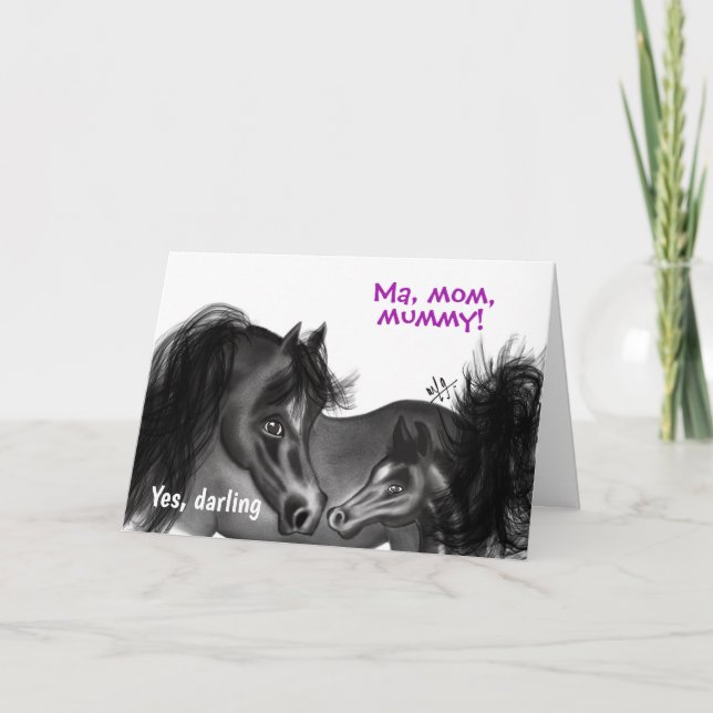  Mare & Filly | Ma, mum, mummy Happy Mother’s Day Card (Front)