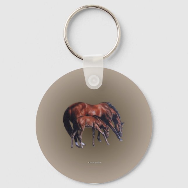 mare_foal_rnd_ornament key ring (Front)