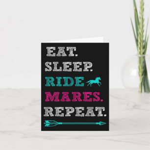 Mare Horse Horseback Riding - Eat Sleep Mares Repe Card