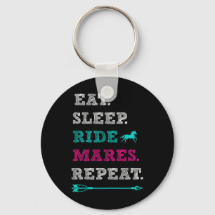 Mare Horse Horseback Riding - Eat Sleep Mares Repe Key Ring