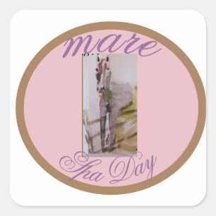 mare spa day square sticker