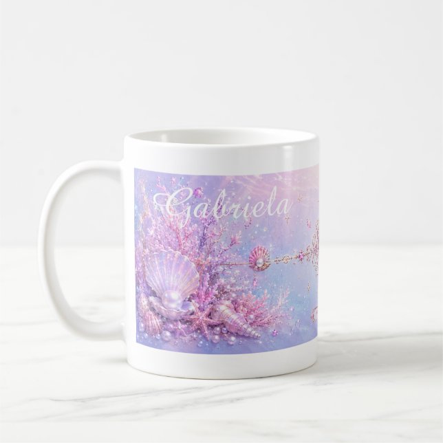 Mareena Magical Mermaid Fantasy Editable Coffee Mug (Left)