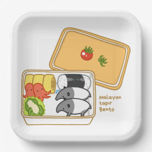 [Marehak Bento] Malayan tapir Bento Paper Plate