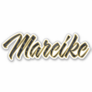 Mareike black gold lettering Sticker