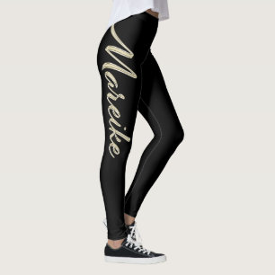 Mareike white gold Handwriting Hose Leggings