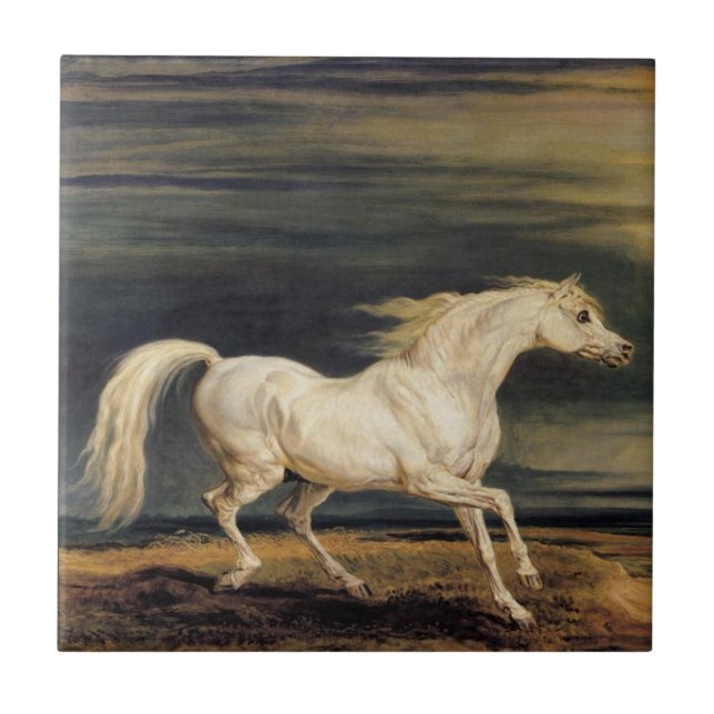 Marengo the White Horse (by James Ward) Ceramic Tile (Front)