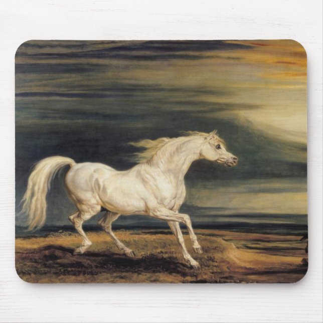 Marengo the White Horse (by James Ward) Mouse Pad (Front)